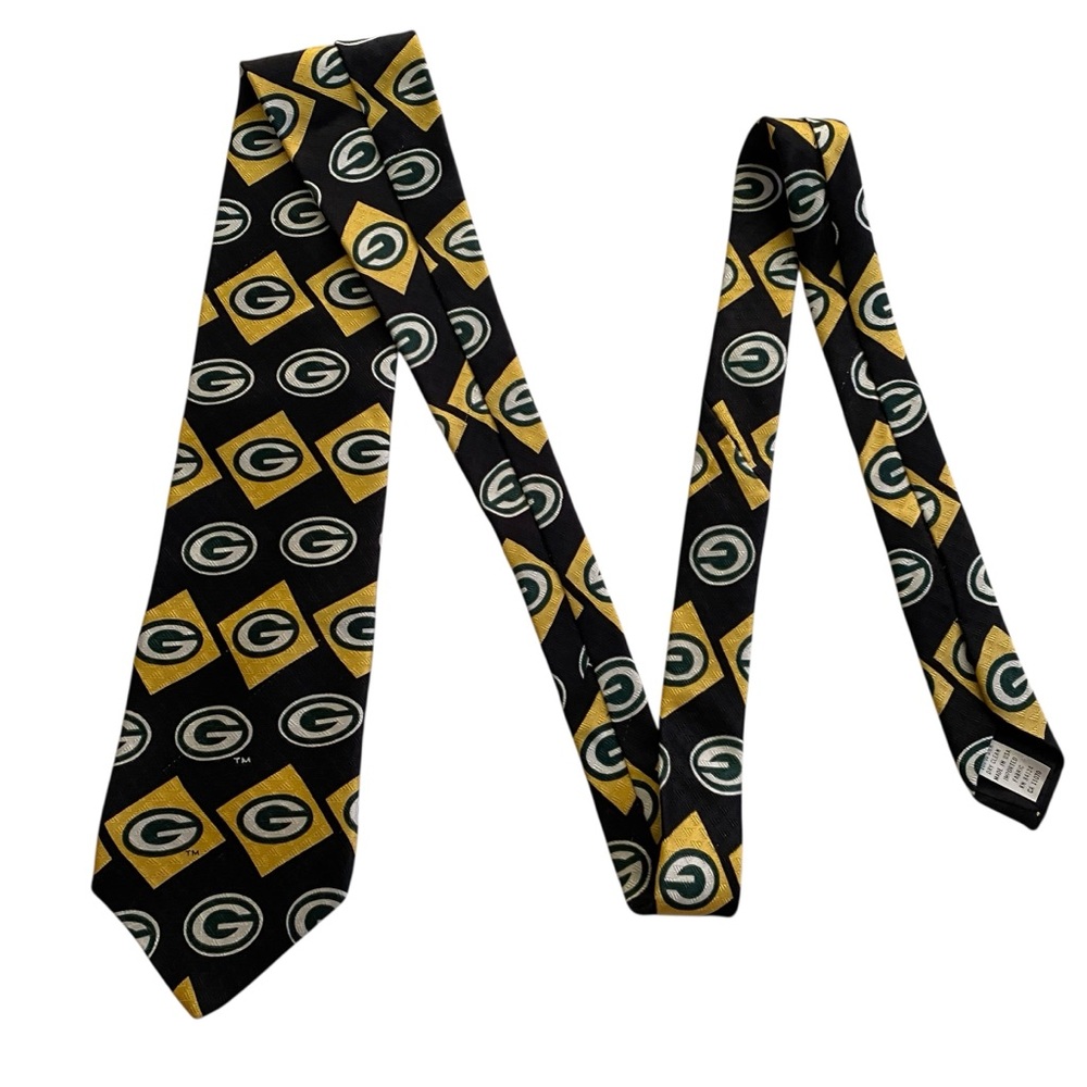 Vintage 90s RM Sport Ralph Marlin & Co NFL Green Bay Packers 100% SILK Neck Tie